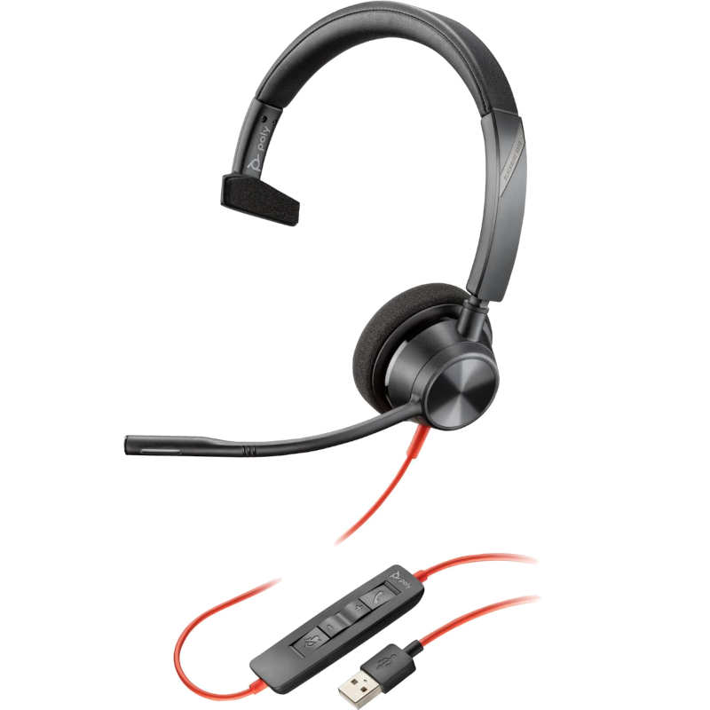 Моногарнітура Poly Blackwire 3310 Monaural USB-A (767F7AA)